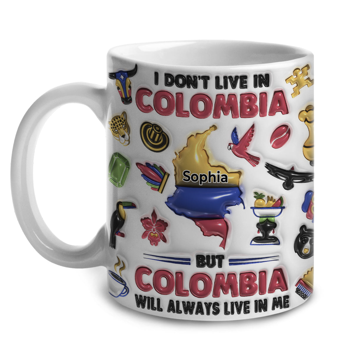 Custom Colombia Will Always Live In Me, Symbols Coffee Mug Cup