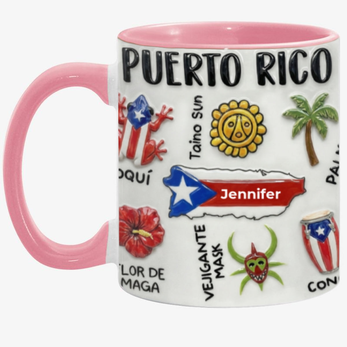 Personalized Puerto Rico Accent Mug And Name