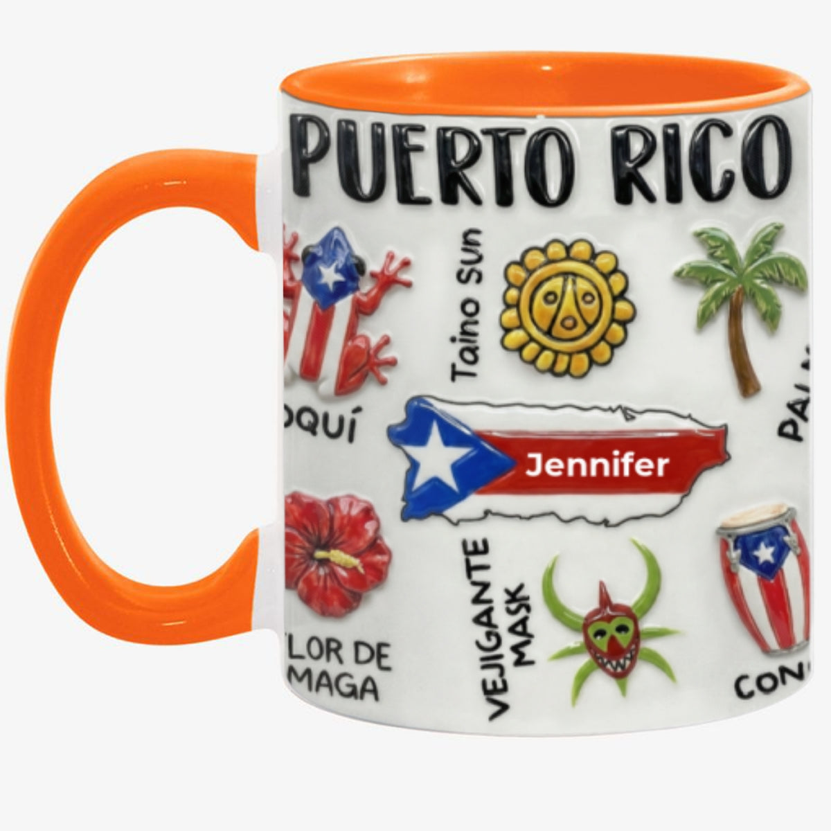 Personalized Puerto Rico Accent Mug And Name