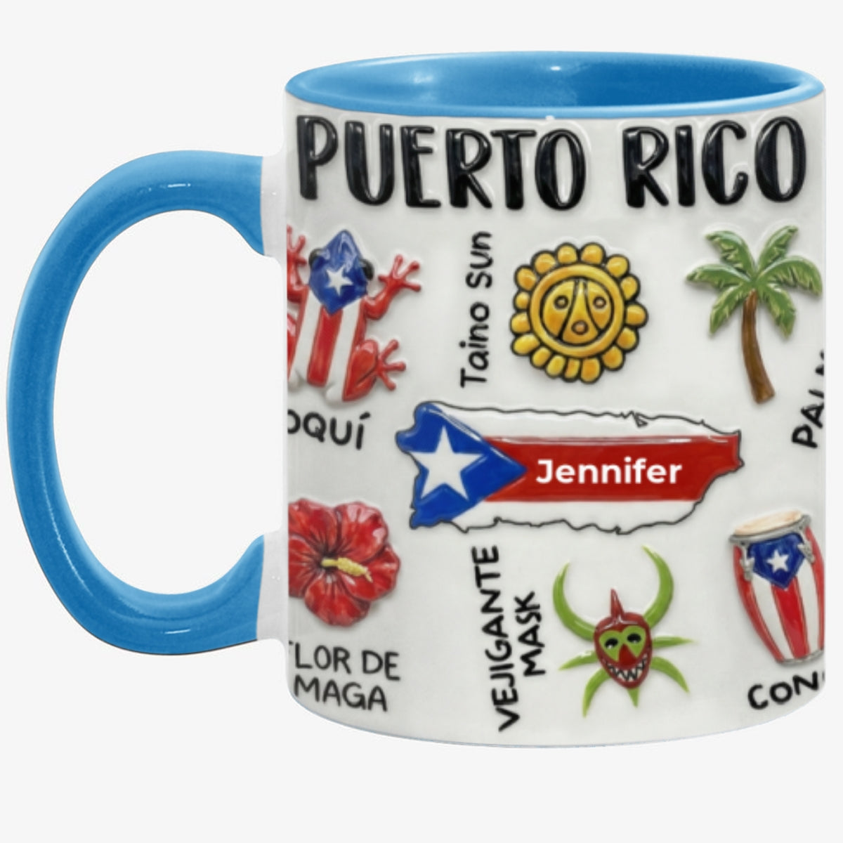 Personalized Puerto Rico Accent Mug And Name