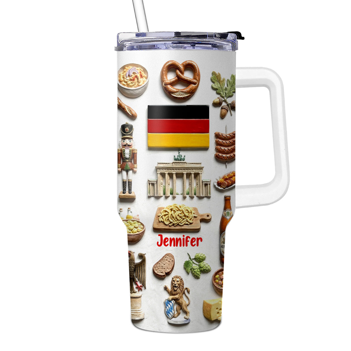 Custom Germany Tumbler 40oz With Flag, Symbols