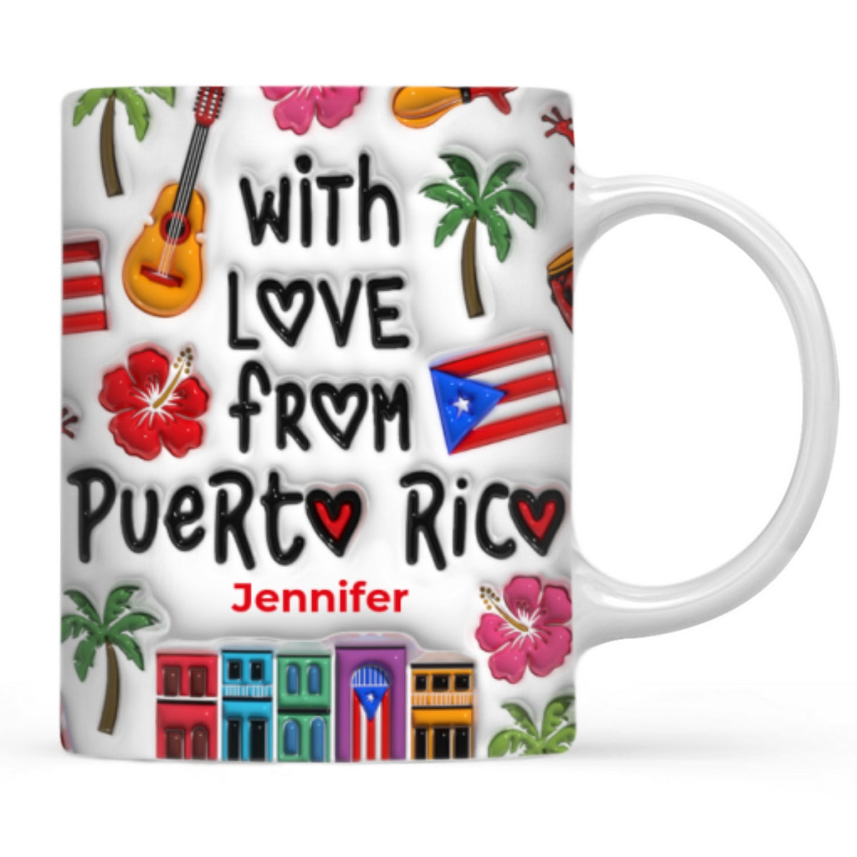 Custom With Love From Puerto Rico Mug And Symbols