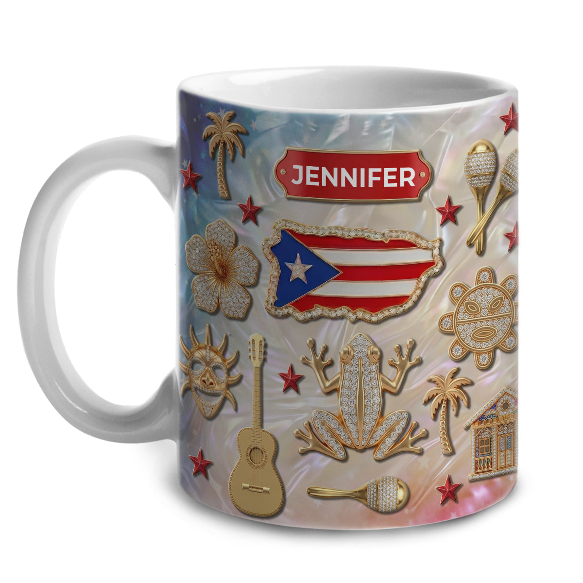 Custom Puerto Rico Mug With 3D Effect Print