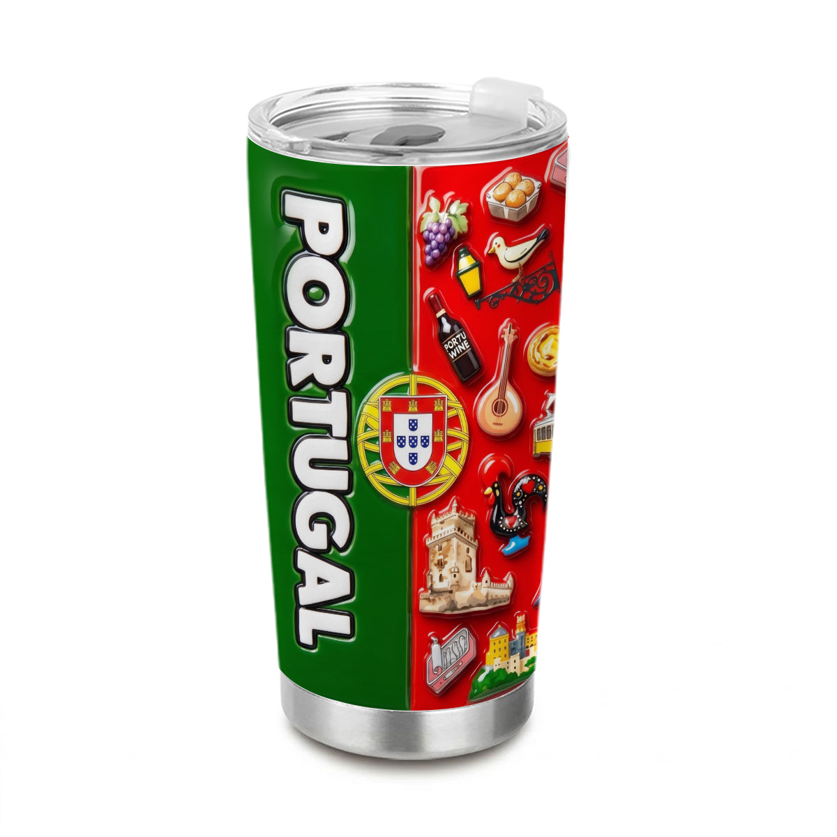 Custom Portugal Tumbler With Portugal Background