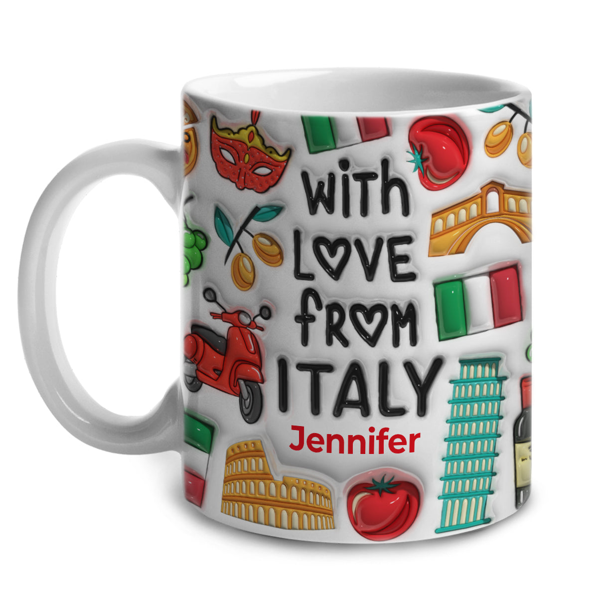 Custom With Love From Italy Mug And Symbols