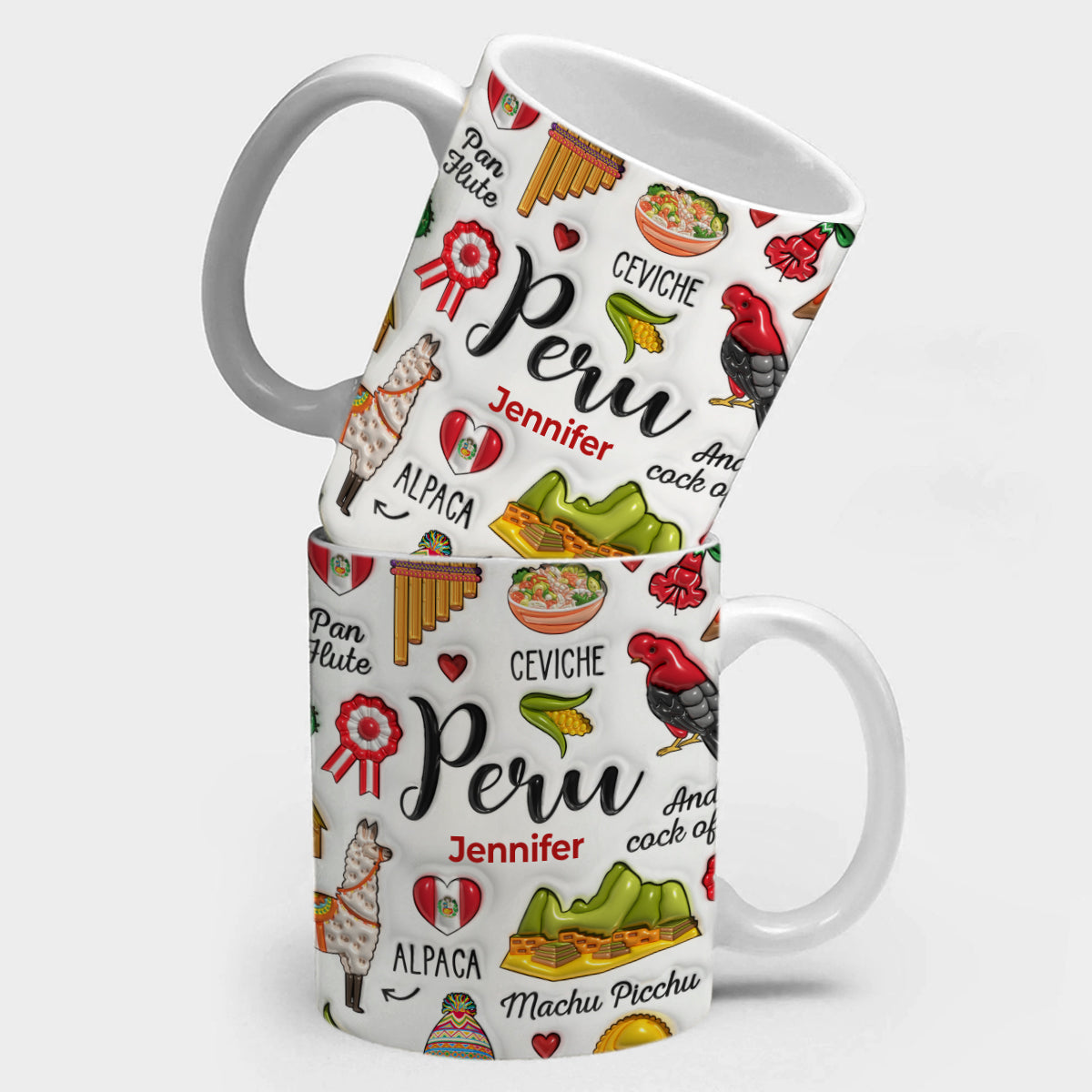 Custom Peru Peruvian Coffee Mug Cup With Symbols