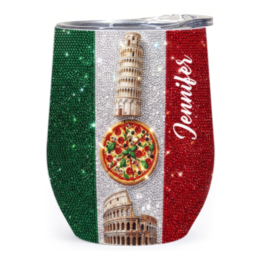 Custom Italy Symbols 2D Effect Tumbler 12oz With Name