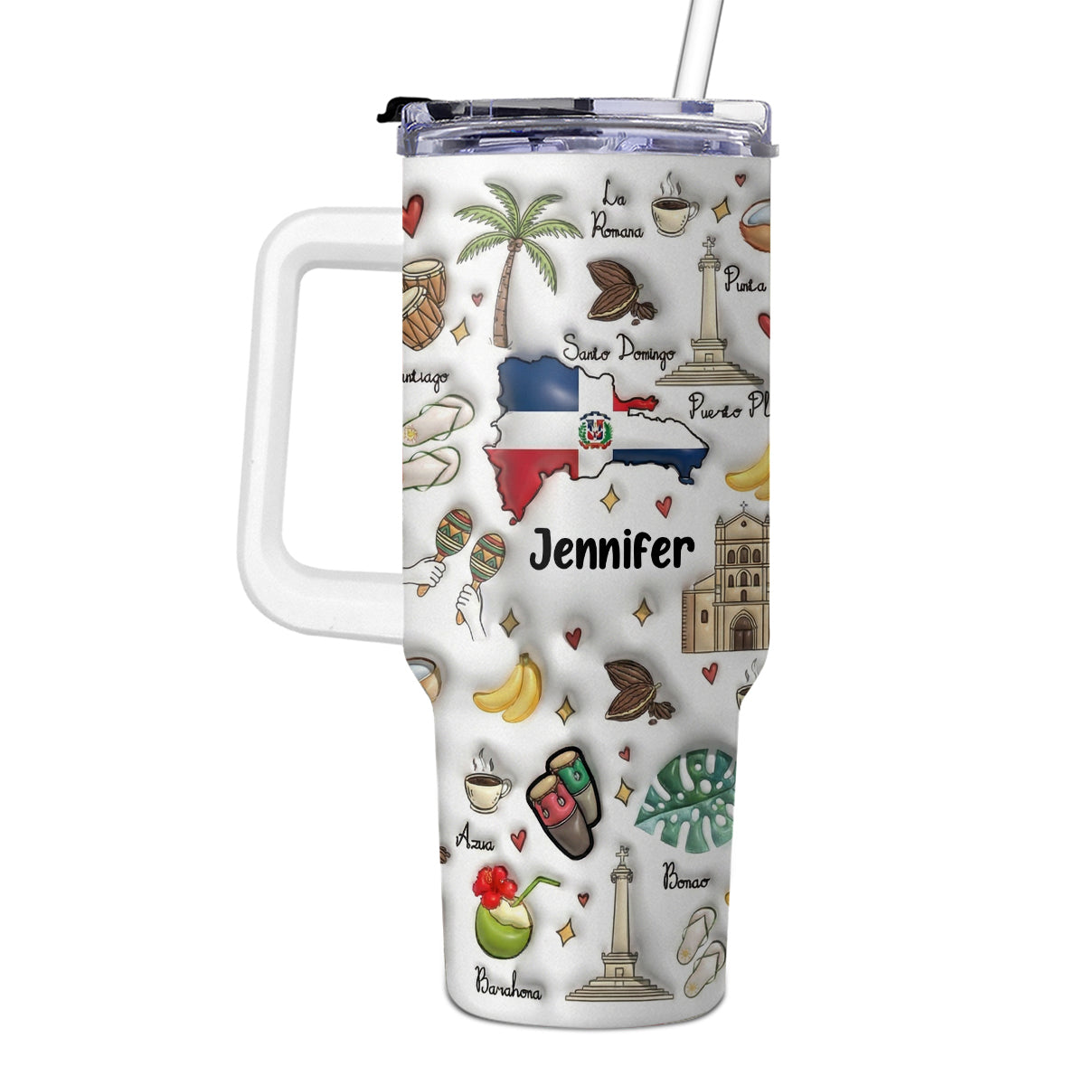 Custom Dominican Republic 40oz Tumbler With Your Name