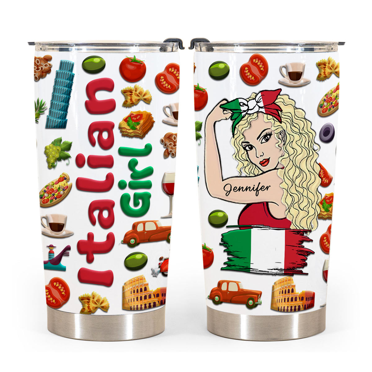 Custom Proud Italian Girl Tumbler And Your Name