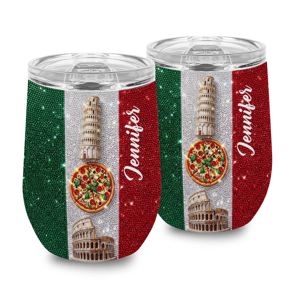 Custom Italy Symbols 2D Effect Tumbler 12oz With Name