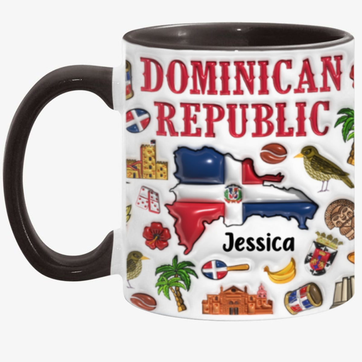 Custom Dominican Republic Accent Coffee Mug Cup With Your Name