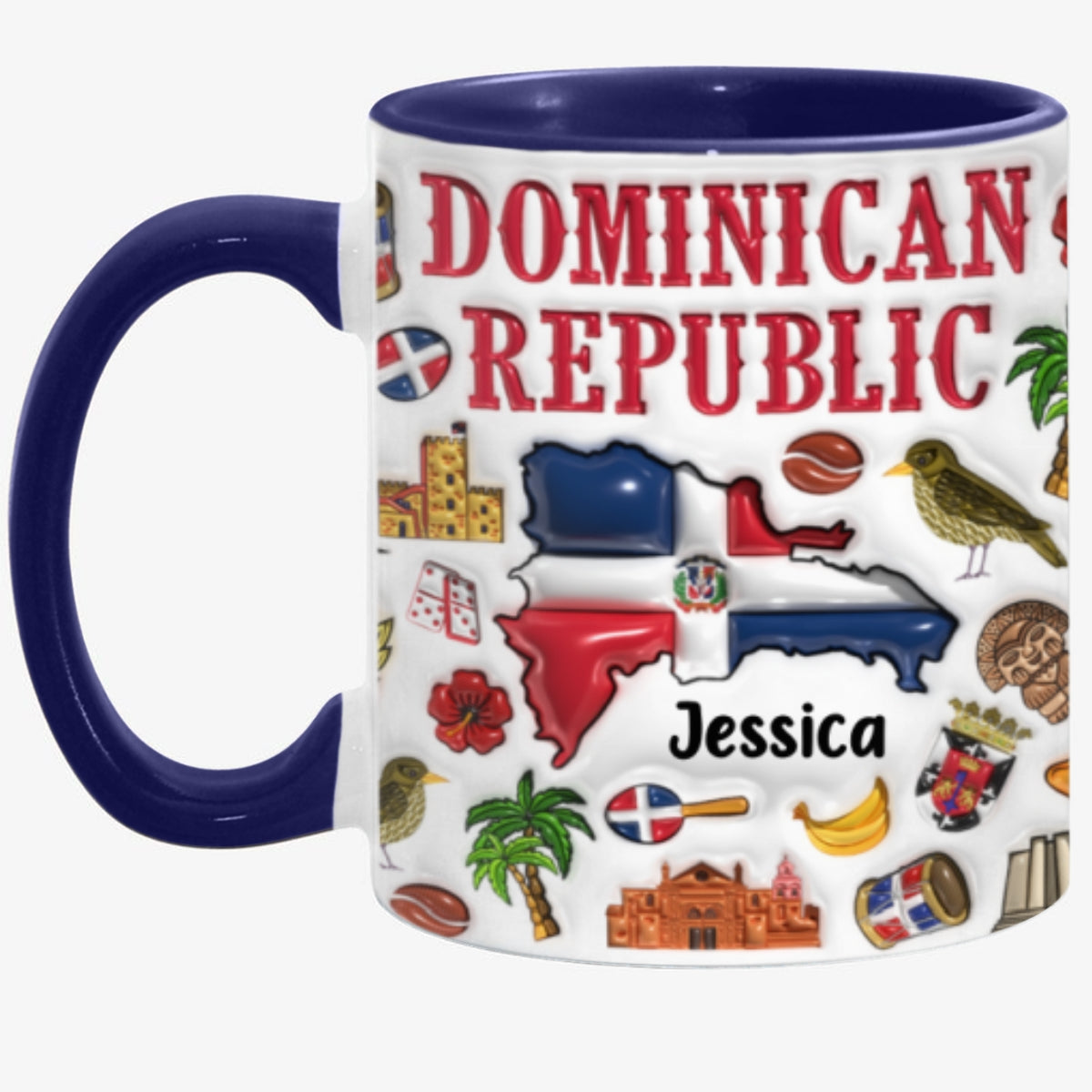 Custom Dominican Republic Accent Coffee Mug Cup With Your Name