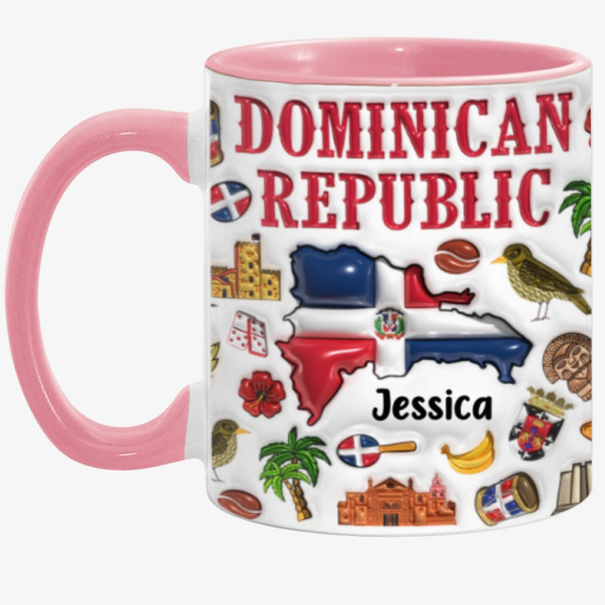 Custom Dominican Republic Accent Coffee Mug Cup With Your Name