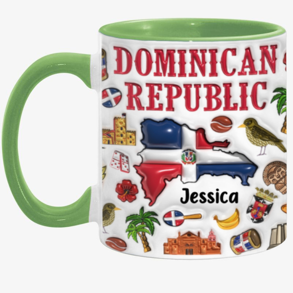 Custom Dominican Republic Accent Coffee Mug Cup With Your Name