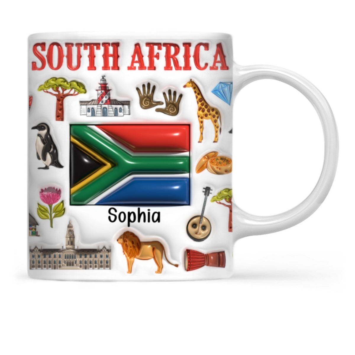 Custom South Africa Coffee Mug Cup With Your Name v3