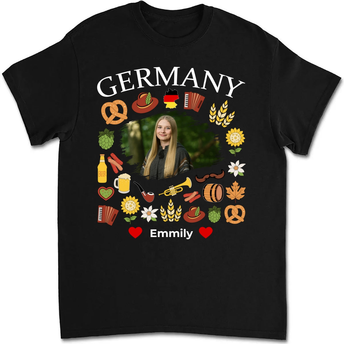 Personalized Germany T-shirt Symbols With Photo