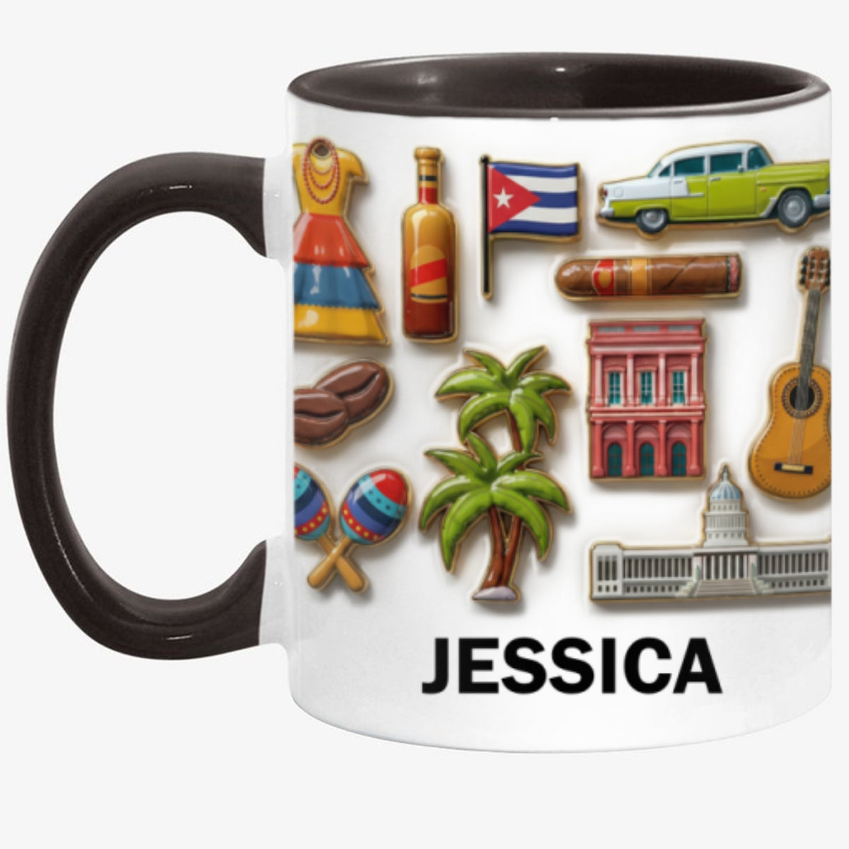 Cuba Culture 2D Printed Coffee Mug Cup Personalized With Name