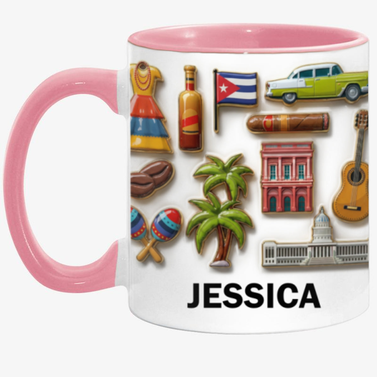 Cuba Culture 2D Printed Coffee Mug Cup Personalized With Name