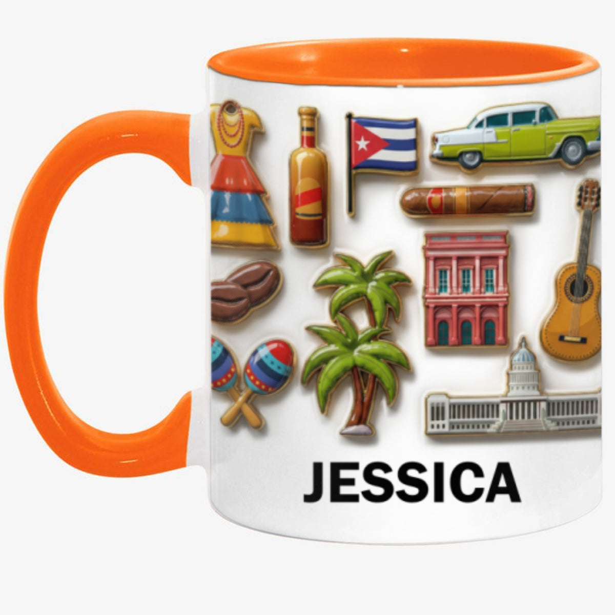 Cuba Culture 2D Printed Coffee Mug Cup Personalized With Name