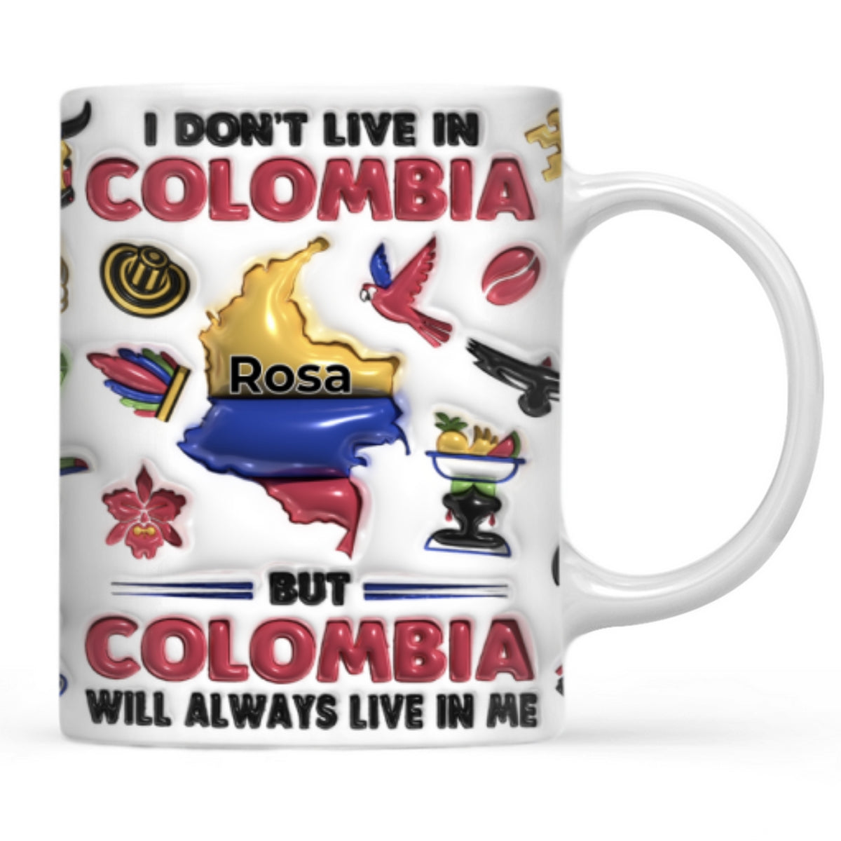 Custom Colombia Will Always Live In Me, Symbols Coffee Mug Cup