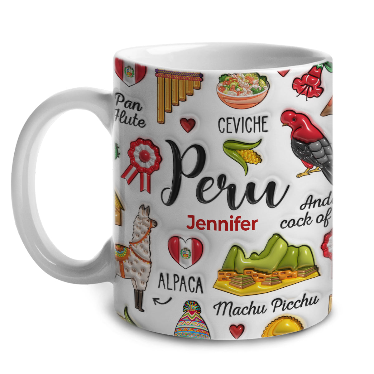 Custom Peru Peruvian Coffee Mug Cup With Symbols