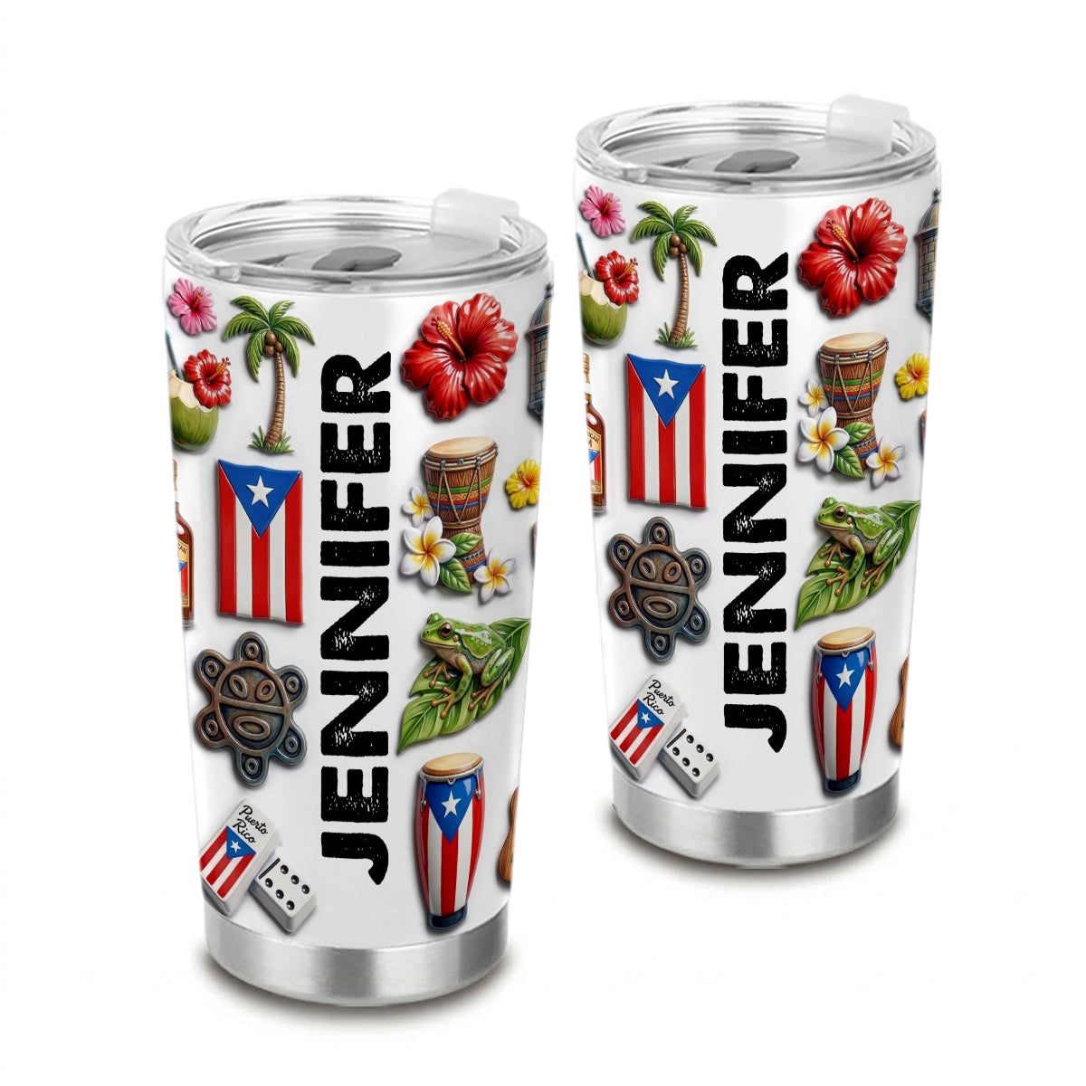 Custom Puerto Rico Tumbler With Puerto Rico Style And Name