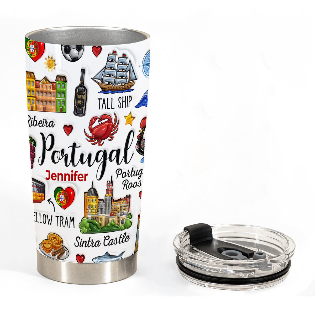 Custom Portugal Portuguese Tumbler Cup With Symbols