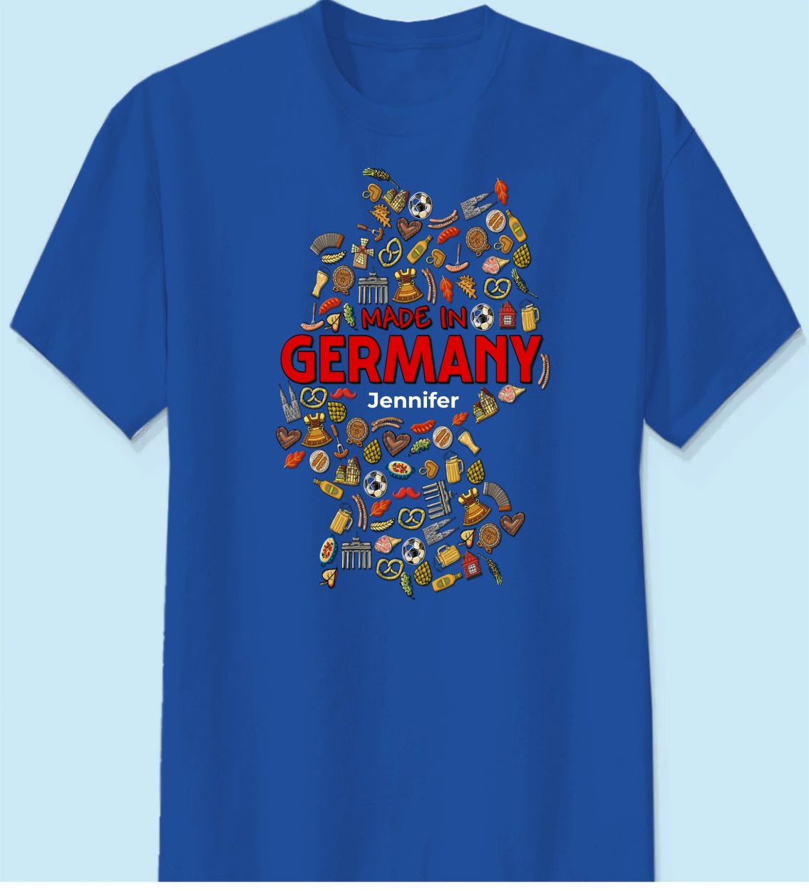 Custom Made In Germany T-shirt With Germany Symbols 