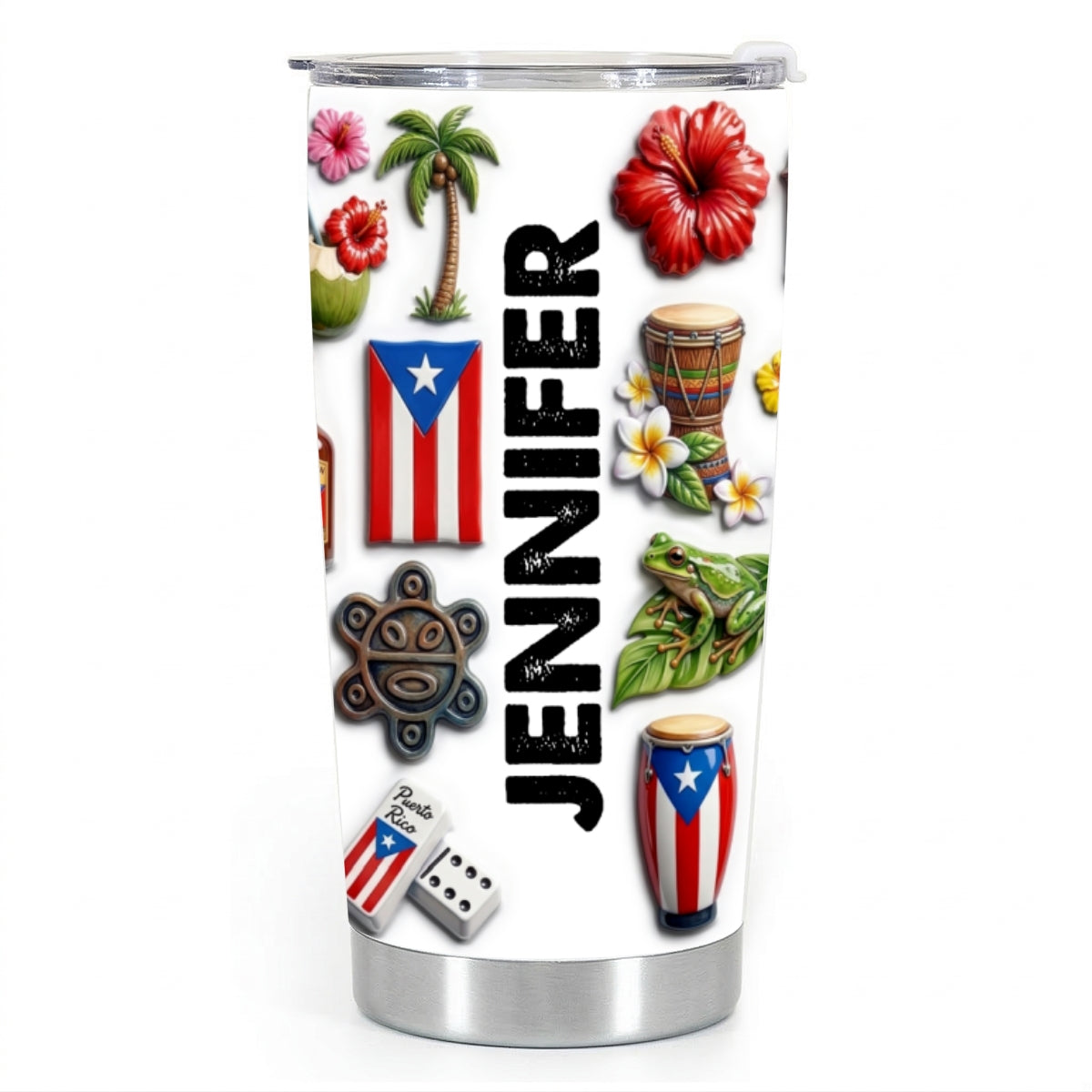 Custom Puerto Rico Tumbler With Puerto Rico Style And Name