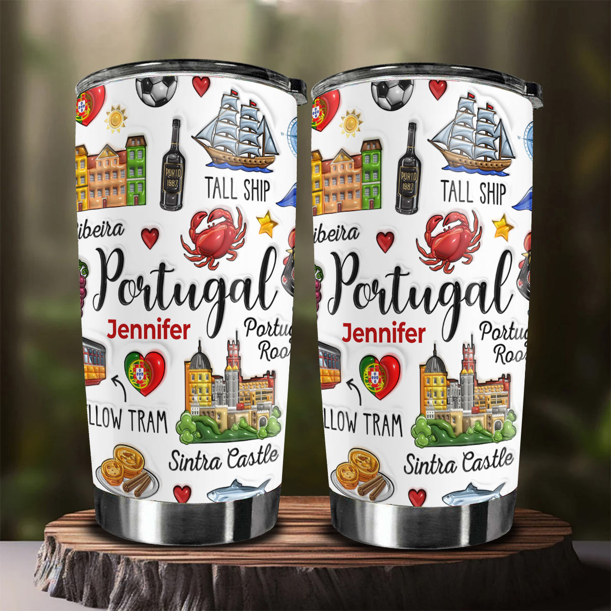 Custom Portugal Portuguese Tumbler Cup With Symbols