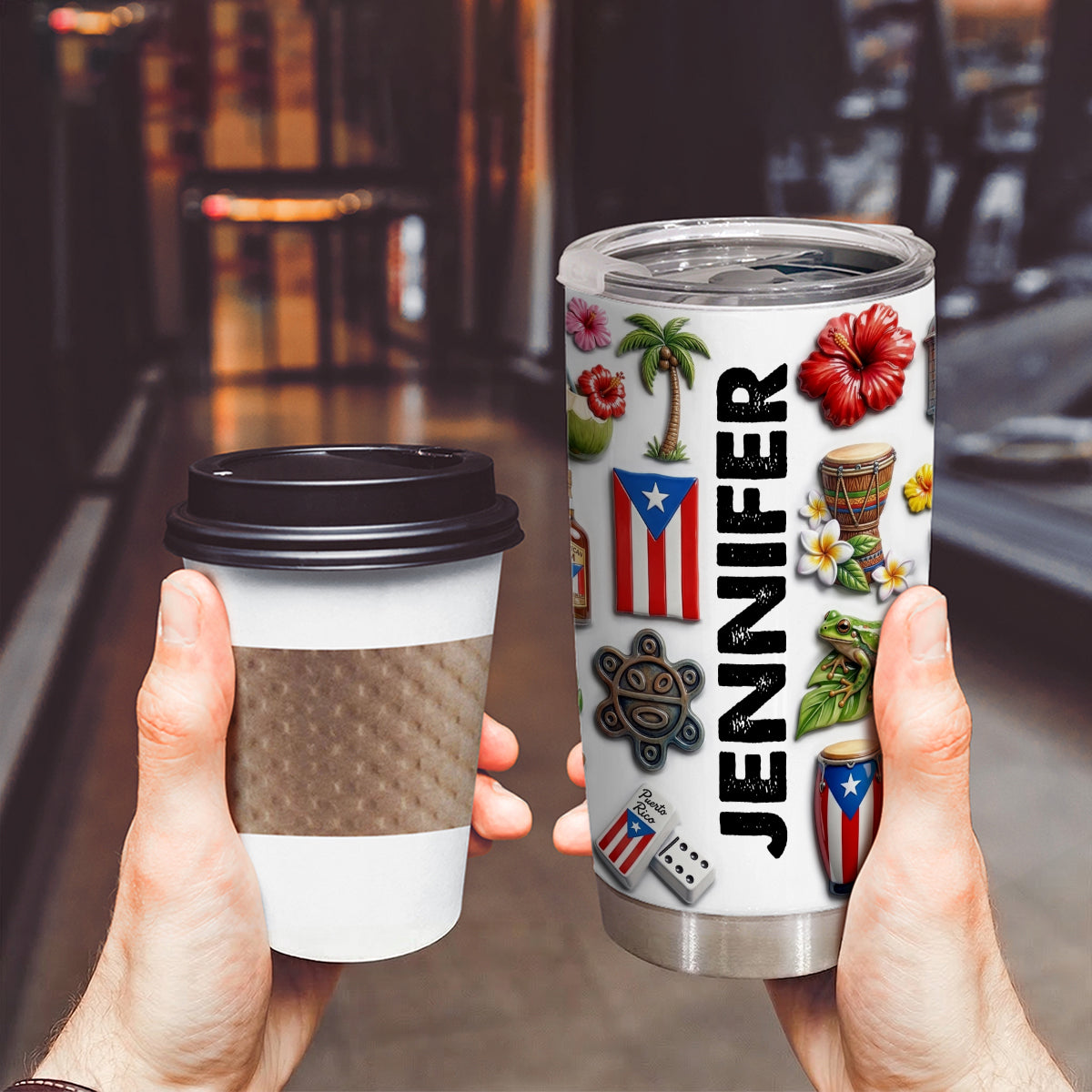 Custom Puerto Rico Tumbler With Puerto Rico Style And Name
