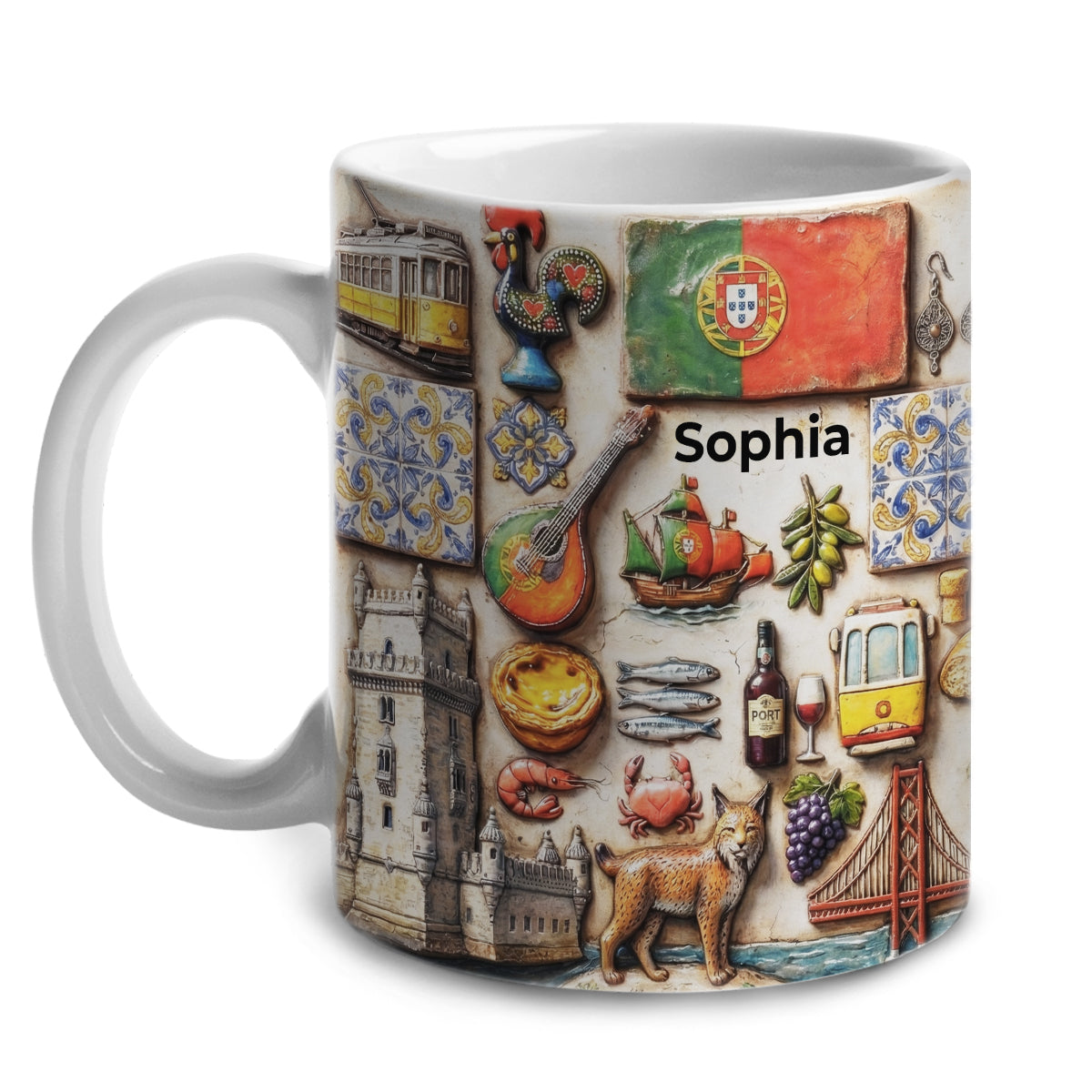 Custom Portugal Map Symbols Mug With Portugal Style