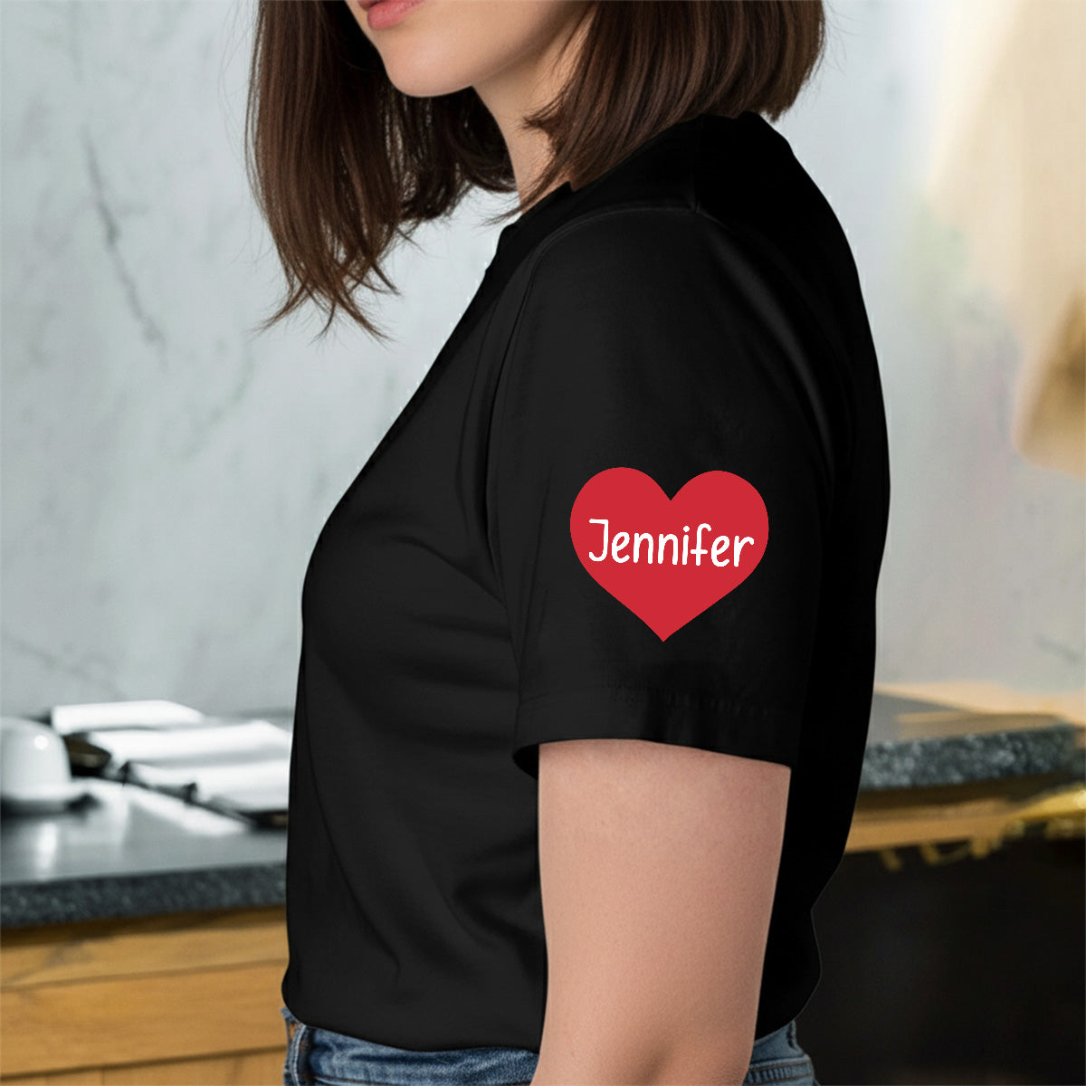 Custom Italian By Heart T-shirt With Name On The Sleeve