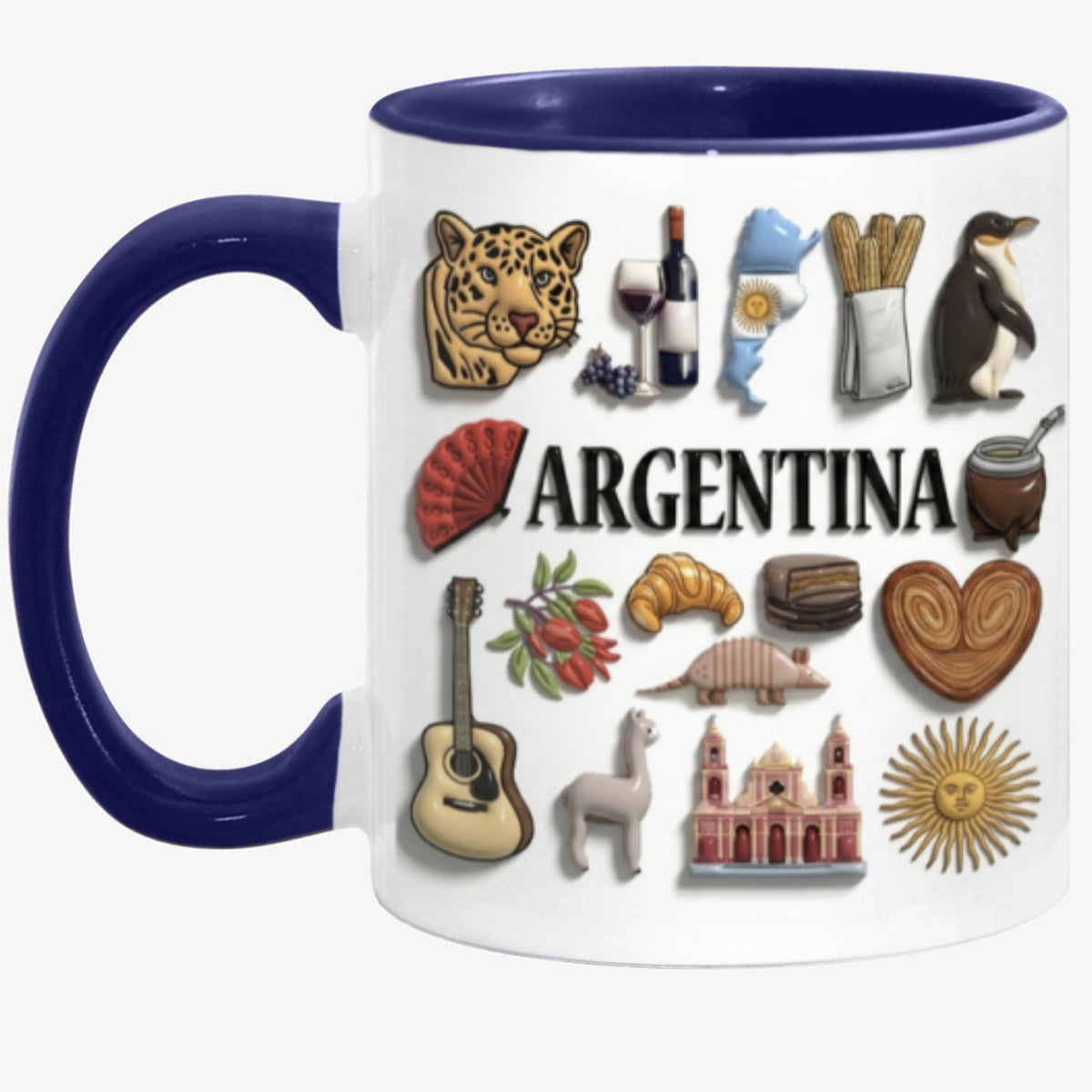 Custom Argentina Accent Mug With Many Argentina Symbols