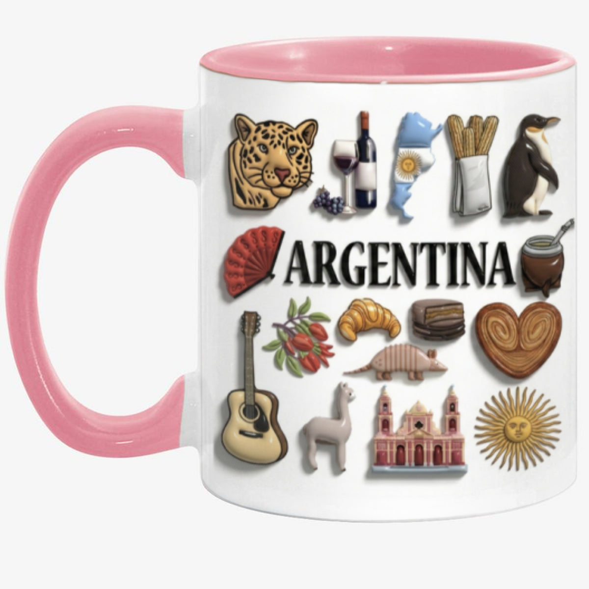 Custom Argentina Accent Mug With Many Argentina Symbols