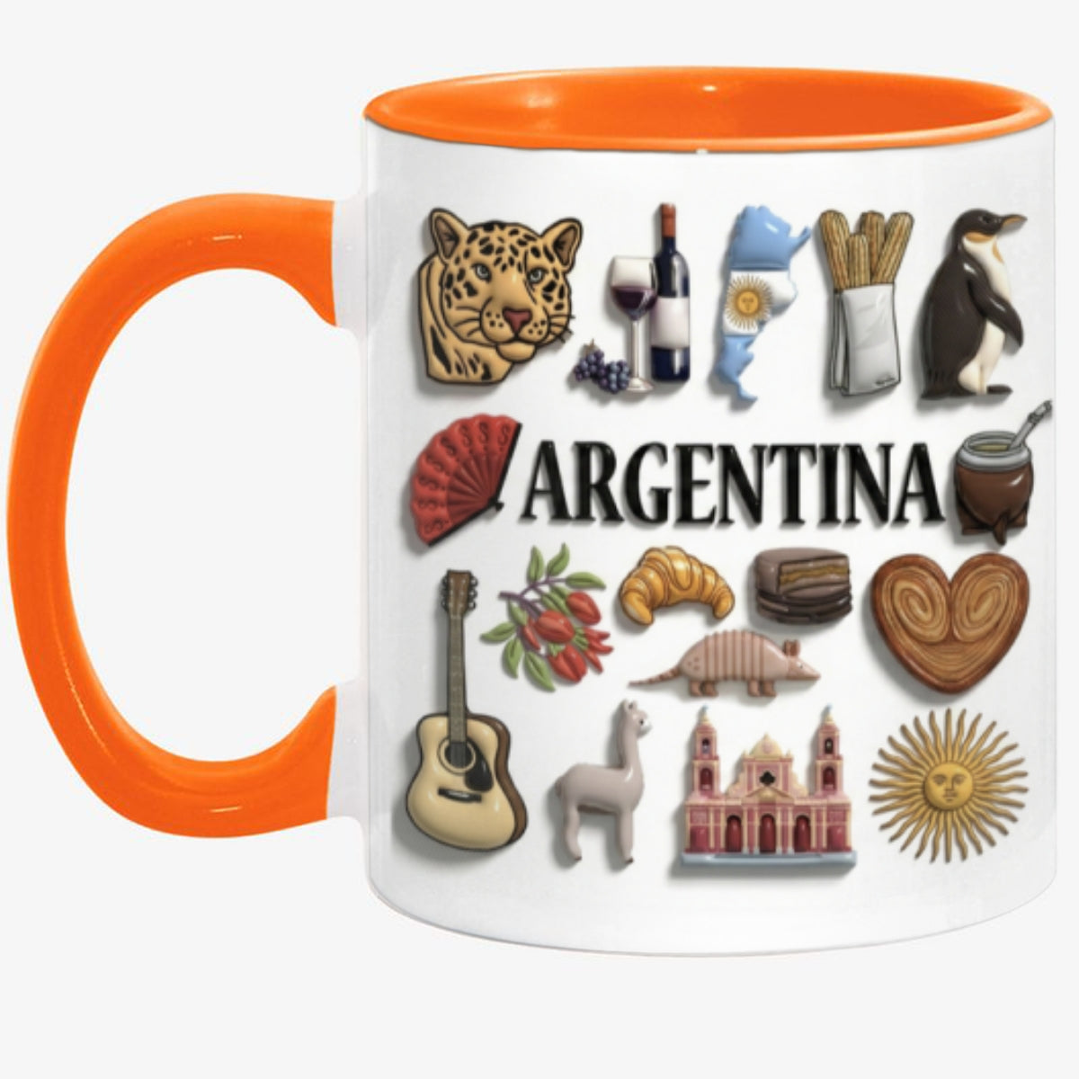 Custom Argentina Accent Mug With Many Argentina Symbols