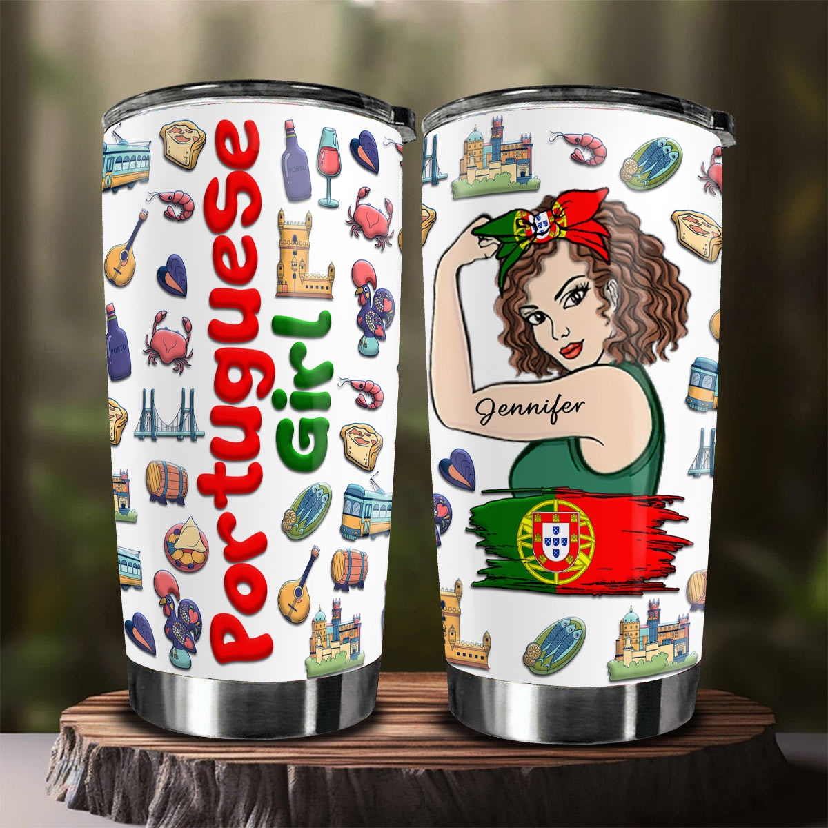 Custom Proud Portuguese Girl Tumbler And Your Name