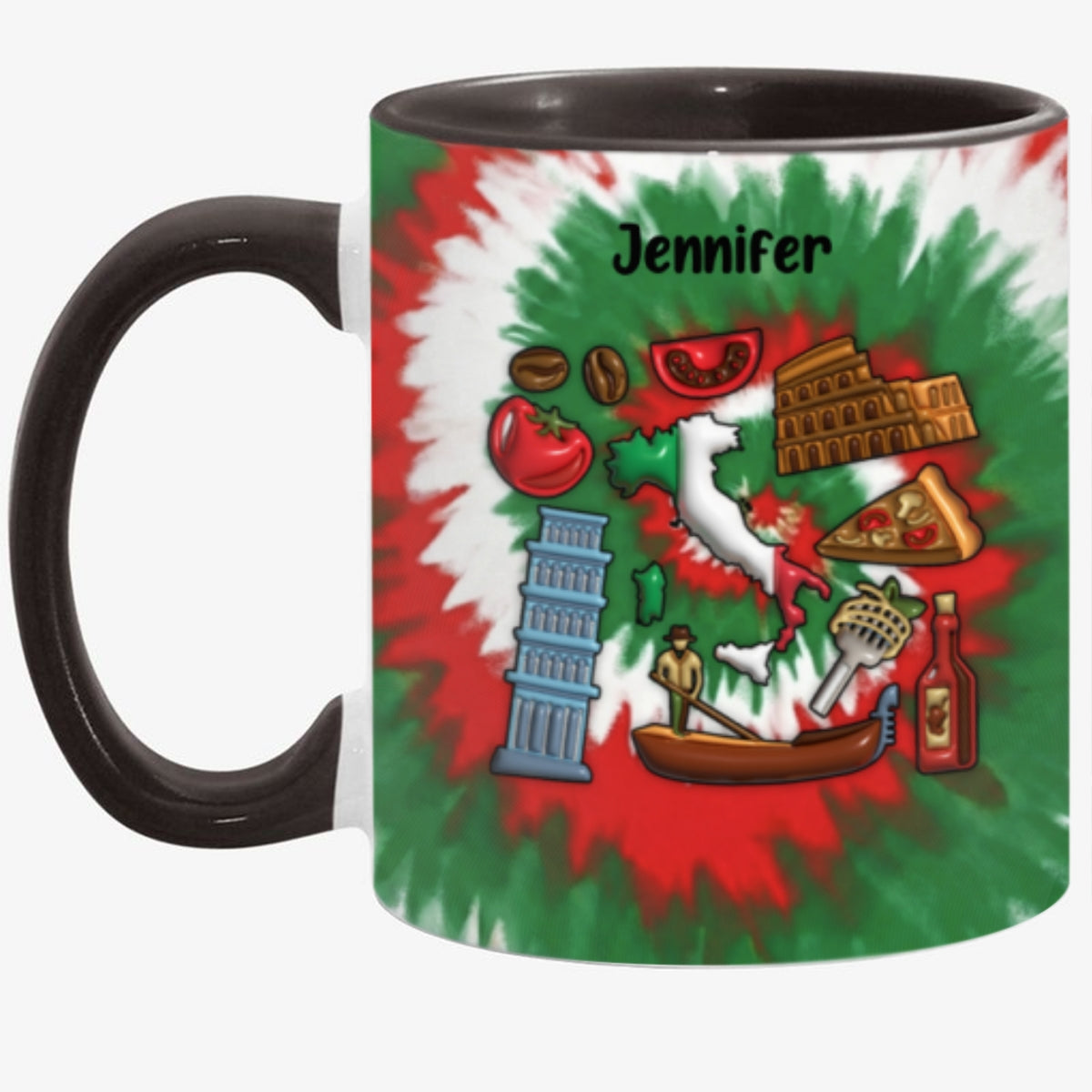 Customized Italy Coffee Mug Cup With Tie Dye Effect