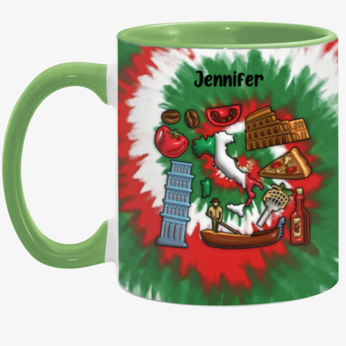 Customized Italy Coffee Mug Cup With Tie Dye Effect