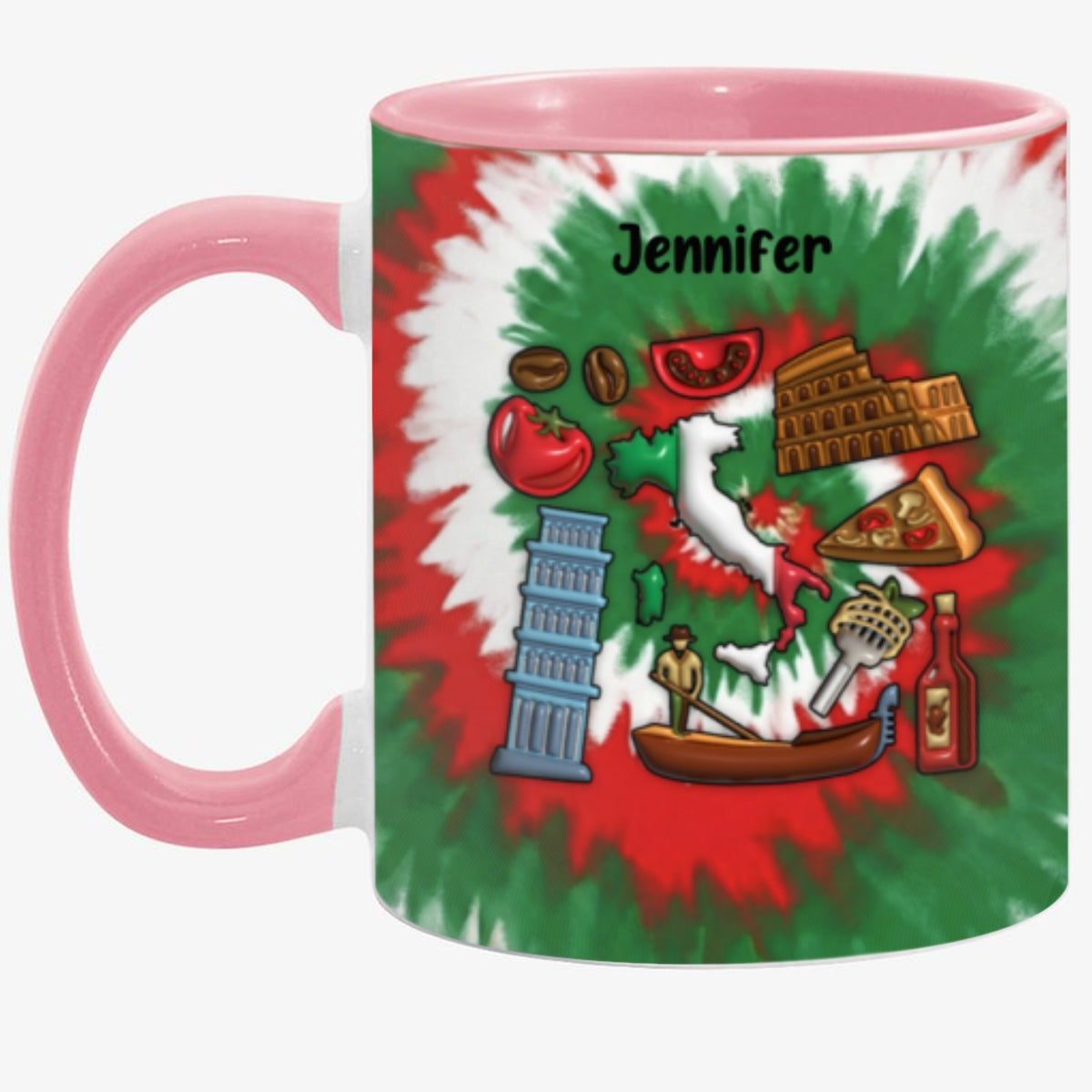 Customized Italy Coffee Mug Cup With Tie Dye Effect