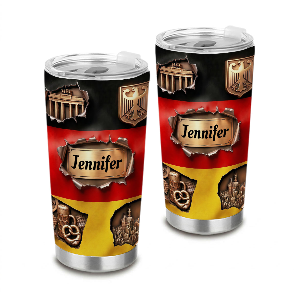 Custom Germany Flag Tumbler With Torn Pattern