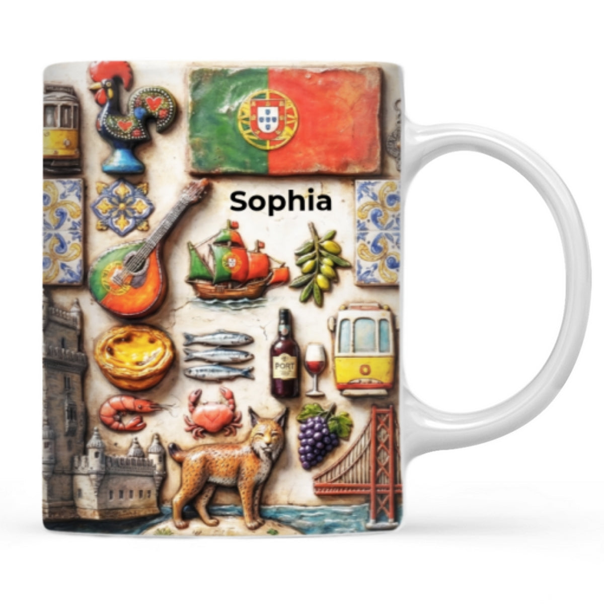 Custom Portugal Map Symbols Mug With Portugal Style