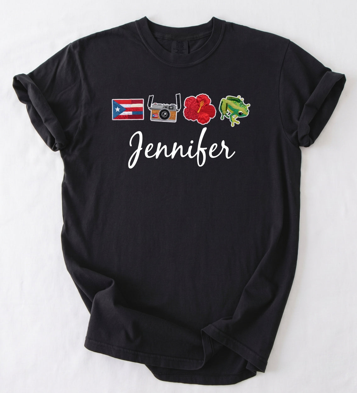 Custom Puerto Rico With Four Symbols And Name T-shirt