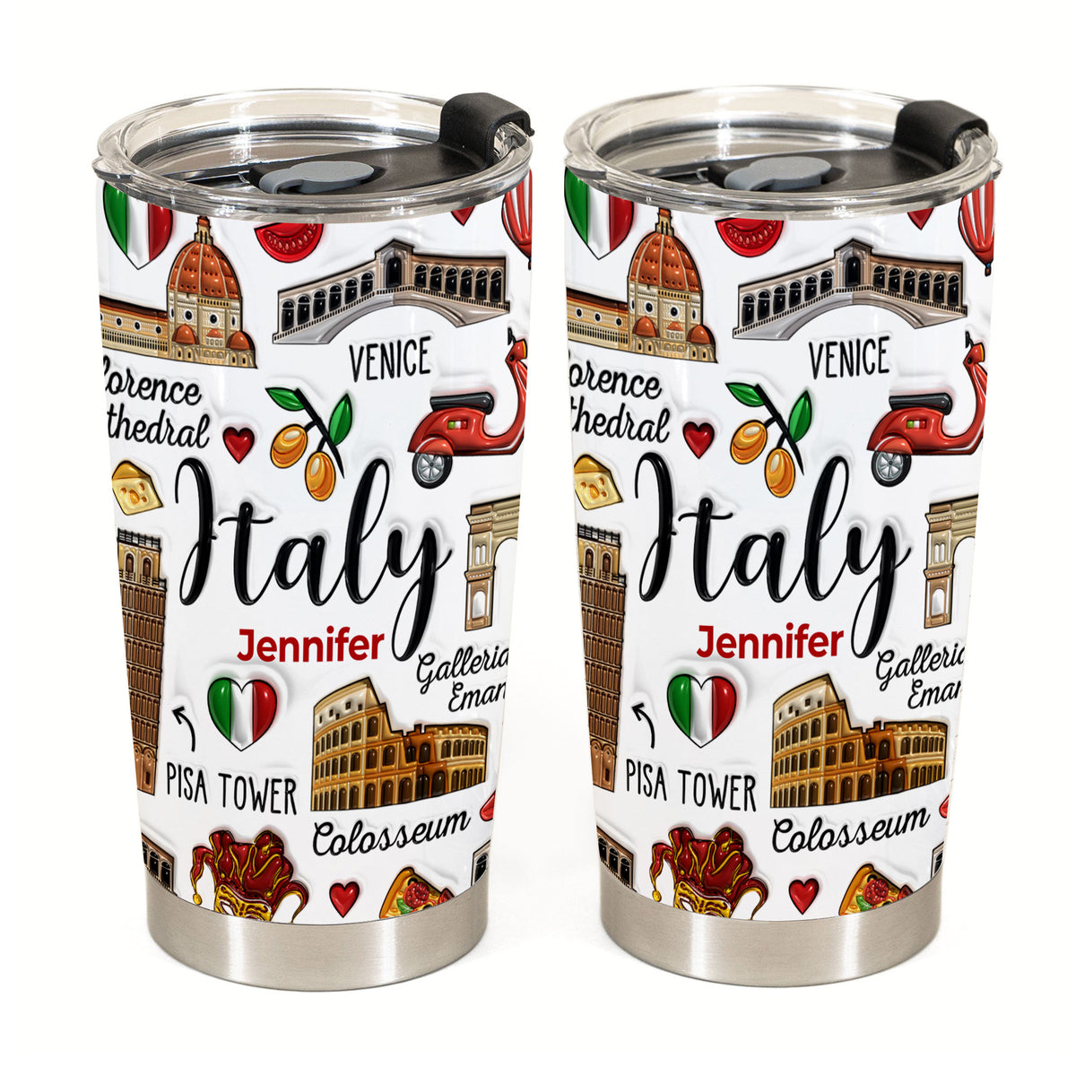 Custom Italy Italia Tumbler Cup With Symbols