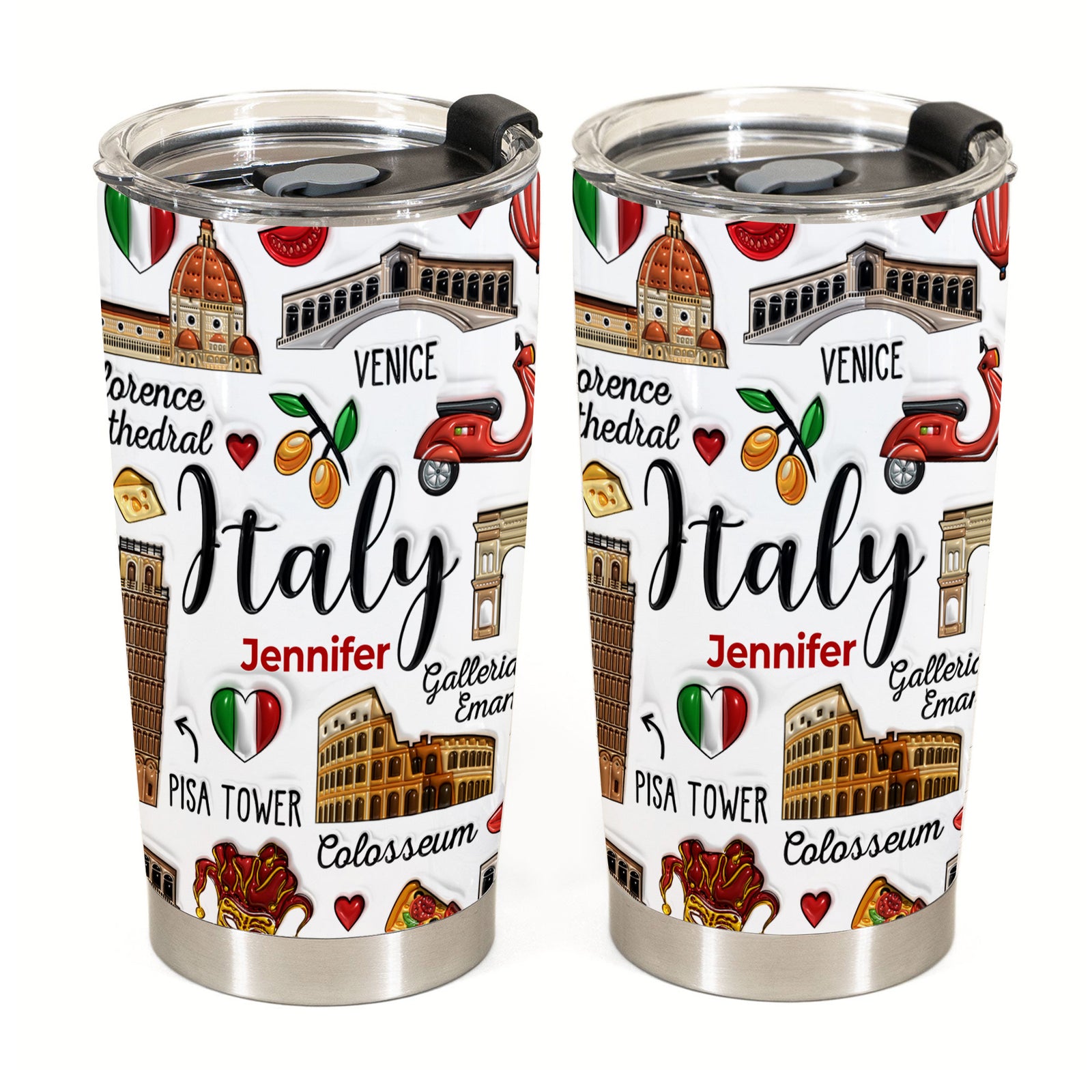 Custom Italy Italia Tumbler Cup With Symbols