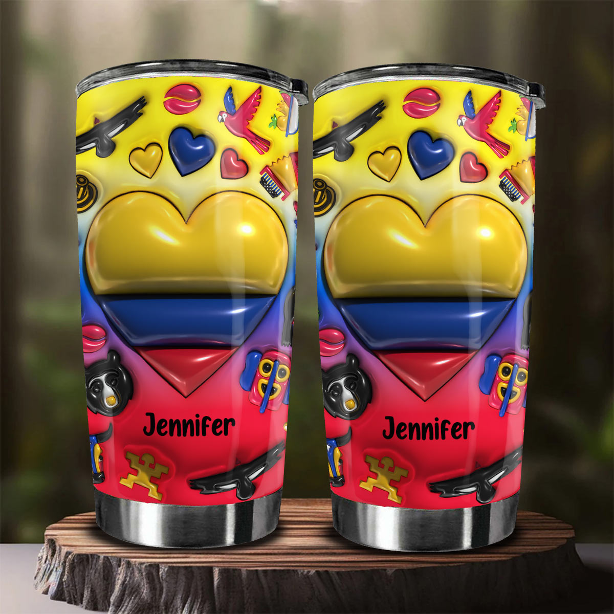Custom Colombia Heart Tumbler With Name