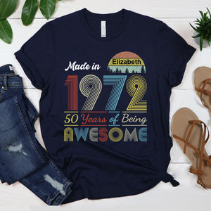 Made In 1972 50th Birthday Personalized T-shirt - T-shirt Birthday Gift Teezalo