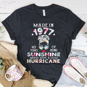 Made In 1977 45th Birthday T-shirt For Her - T-shirt Birthday Gift Teezalo