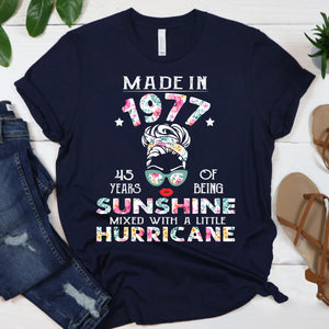 Made In 1977 45th Birthday T-shirt For Her - T-shirt Birthday Gift Teezalo