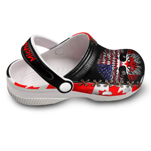 Canada Roots Gift Canadian American Flag Clogs Shoes